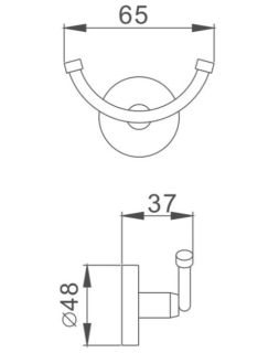 Крючок для ванной комнаты Haiba HB1705-2 хром